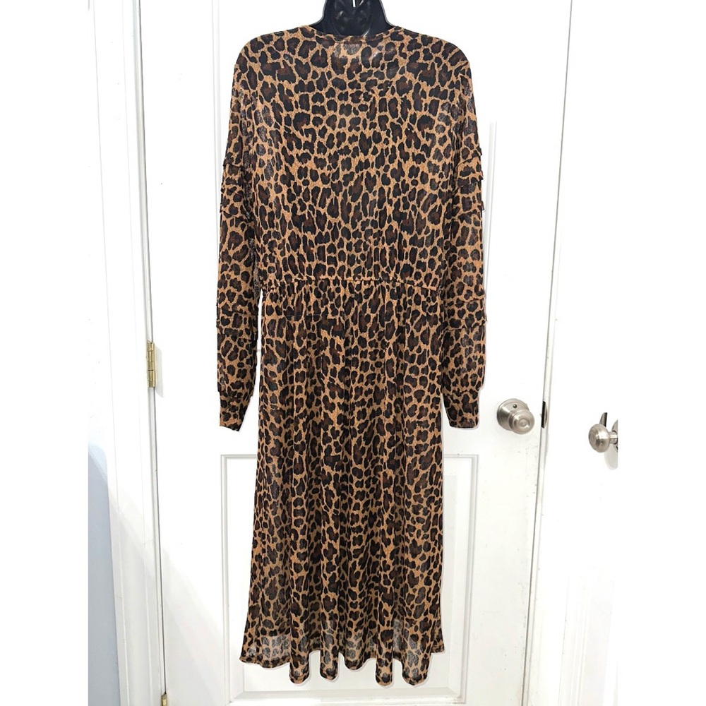 Ember leopard print semi sheer duster kimono/cover up - Picture 6 of 6